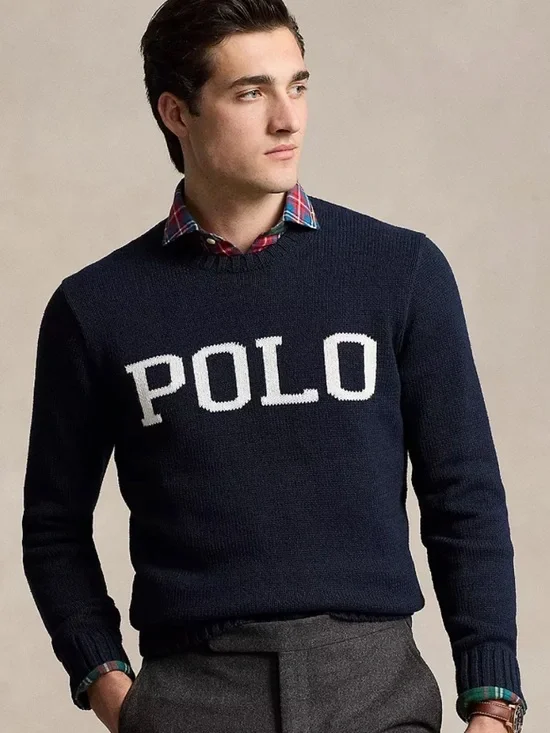 Polo Ralph Lauren Men's Logo-Intarsia Cotton Sweater - Picture 2 of 6